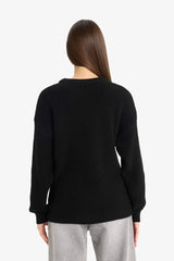 Regular Fit Crew Neck Selanik Fabric Basic Plain Knitwear Sweater