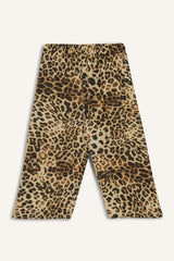 High Waist Elastic Leopard Viscose Capri