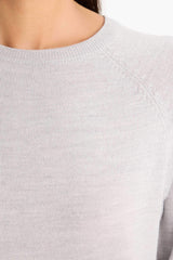 Relax Fit Crew Neck Basic Plain Knit Sweater