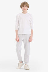 Boys Crew Neck Basic Plain Long Sleeve T-Shirt