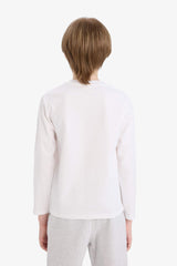 Boys Crew Neck Basic Plain Long Sleeve T-Shirt