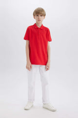 Boy Basic Pique Short Sleeve Polo T-Shirt