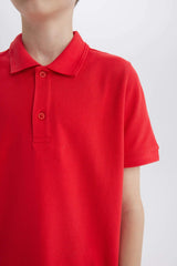 Boy Basic Pique Short Sleeve Polo T-Shirt