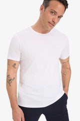 Slim Fit Slim Cut Crew Neck Basic Plain Short Sleeve T-Shirt