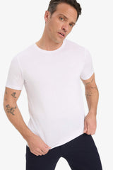 Slim Fit Slim Cut Crew Neck Basic Plain Short Sleeve T-Shirt