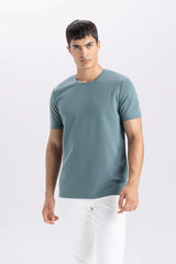 Slim Fit Crew Neck Basic Short Sleeve T-Shirt