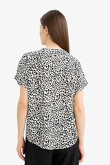 Regular Fit Crew Neck Printed Short Sleeve Shirt