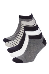 Mens Printed 5-Pack Cotton Ankle Socks