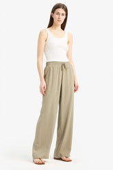 Viscose wide leg trousers with high waist Florida with pockets