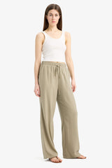 Viscose wide leg trousers with high waist Florida with pockets