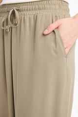 Viscose wide leg trousers with high waist Florida with pockets