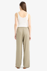Viscose wide leg trousers with high waist Florida with pockets