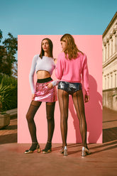 جوارب سوداء بنصميم اللانهاية الفضية من بينتيليسيوس