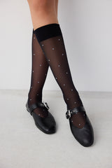 Dotty Black Trouser Socks