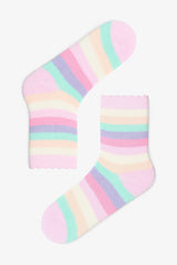 Girls Cutiepie Rainbow Patterned Cotton 2-Pack Ankle Socks