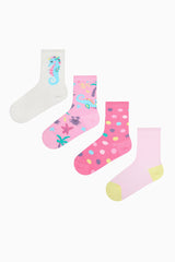 Girls Mint Unicorn Multicolored 4-Pack Socks