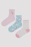 Girl Unicorn Printed 3in1 Sock