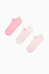 3 Pairs of Cotton Mini Flamingo Patterned Toe Seamless Ankle Socks