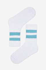 Boy Sporty Line 3 White Tennis Socks