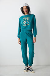 Petrol Green Harry Potter Printed Hooded Sweatshirt