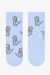 Boys Angry Dino Cotton 4-Pack Ankle Socks