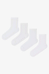 Colorful Girls Polka Dot Cotton 4-Pack Ankle Socks