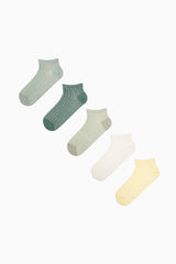 5 Pairs of Cotton Zigzag Patterned Ankle Socks