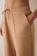 Gray Modal Straight Leg High Waist Front Pocket Trousers