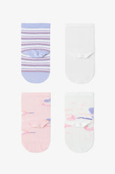 Girls' Hopping Fairy Patterned 4-Pack Ankle Socks