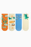 Boys Astro Dino Multicolored 4-Pack Ankle Socks