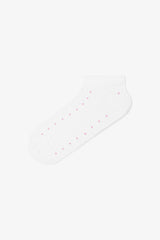 5 Pairs of Cotton Self-Patterned Polka Dot Ankle Socks