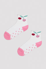 Girls Strawberry 3-Piece Socks