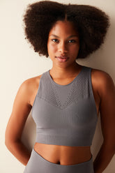 Seamless Grey Crop Top
