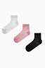 Shiny Tulles Black White Pink 3in1 Socket Socks
