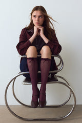 Marshmallow Bow Detail Mesh Tights