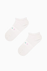 2 Pairs of Cotton Transparent Tulle Detailed Toe Seamless Ankle Socks