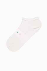 2 Pairs of Cotton Transparent Tulle Detailed Toe Seamless Ankle Socks