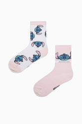 Girls Stitch Multicolored 2-Pack Ankle Socks - Stitch Collection