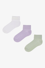 Girls Cute Girl Multicolored 3-Pack Socks