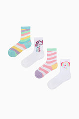 Girls Rainbow 4-Pack Socks
