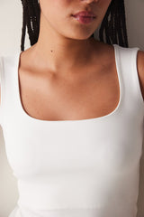 Square Neck Strap White Top