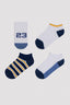 Boy's Sporty Lines Multicolored 4-Piece Booties Socks