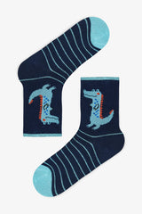 Boys' Dino Friends Dinosaur Patterned 4-Pack Ankle Socks