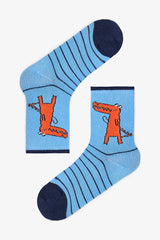 Boys' Dino Friends Dinosaur Patterned 4-Pack Ankle Socks