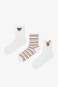 3 Pairs of Cotton Self-Patterned Teddy Bear Socks