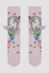 جوارب بناتي بنقشة أجنحة وحيد القرن