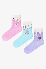 Girls Icy Friends 3-Pack Ankle Socks