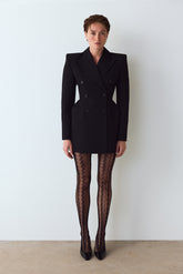 Black Amelia Geometric Patterned Fishnet Tights