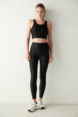 Black Cut Out Back Detailed Crop Top