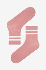 Striped 2-Pack Claret Red Multicolored Tennis Socks